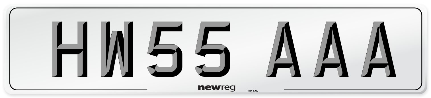 HW55 AAA Number Plate from New Reg